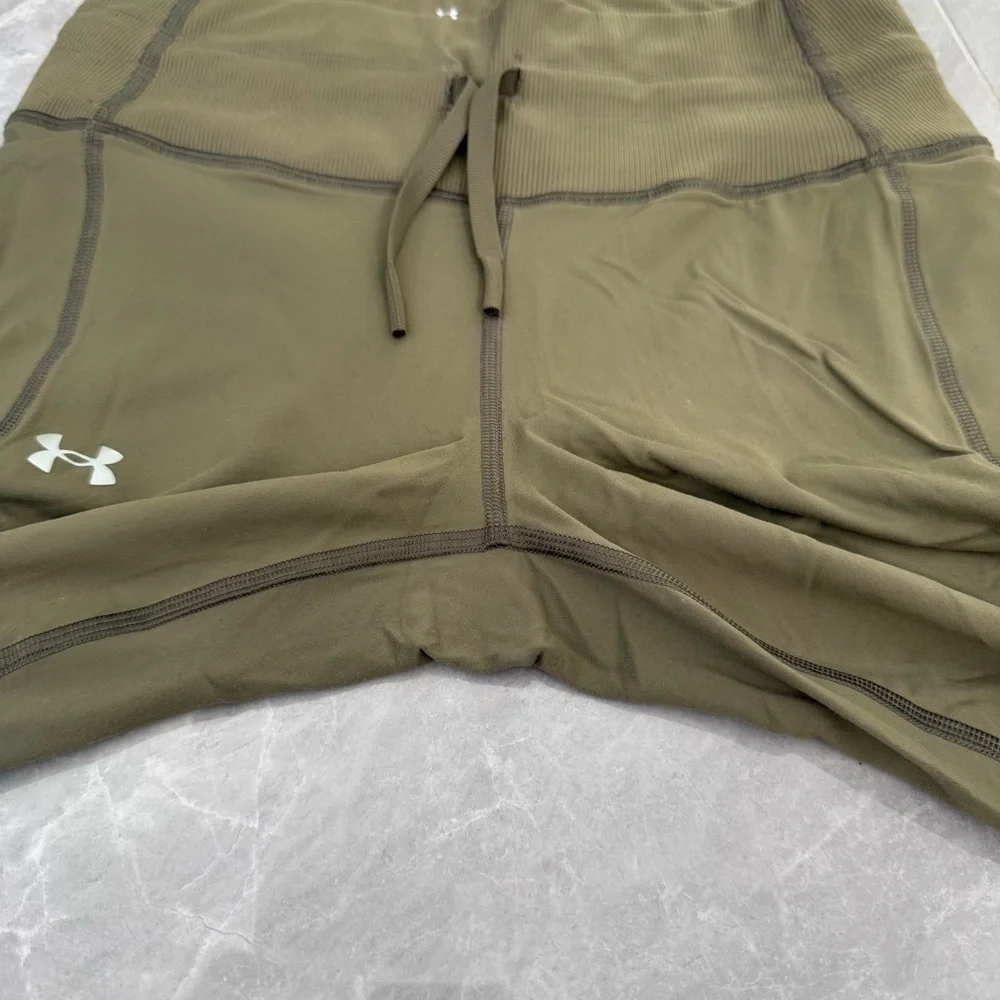 Women’s Under Armour Fitted Workout Athletic Leggings Drawstring Pockets Medium